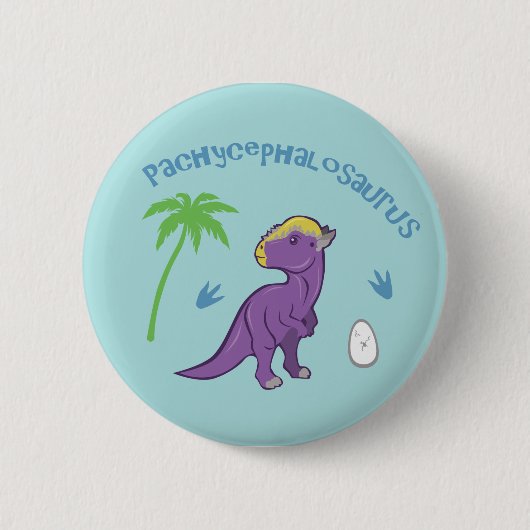 Cute Pachycephalosaurus Ronde Button 5,7 Cm (Voorkant)