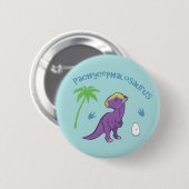 Cute Pachycephalosaurus Ronde Button 5,7 Cm (Voorkant /achterkant)