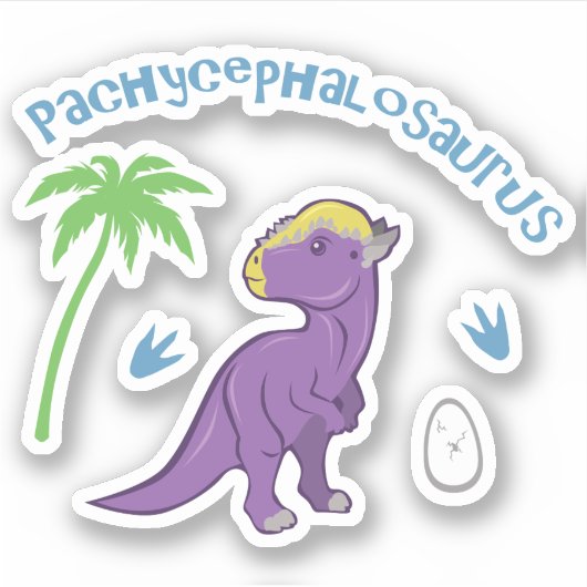 Cute Pachycephalosaurus Sticker (Voorkant)
