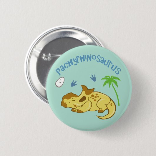 Cute Pachyrhinosaurus Ronde Button 5,7 Cm (Voorkant /achterkant)