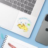 Cute Pachyrhinosaurus Sticker (Laptop met iPhone)