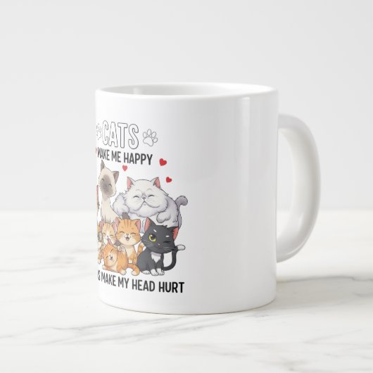 Cute Pack of Happy Cats Grote Koffiekop (Voorkant rechts)