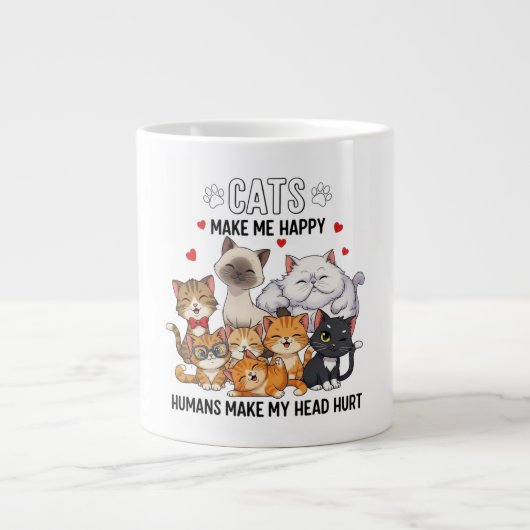 Cute Pack of Happy Cats Grote Koffiekop (Voorkant)