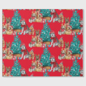 Cute pack van diverse Dogs Cristmas-boom Cadeaupapier (Vlak)
