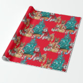Cute pack van diverse Dogs Cristmas-boom Cadeaupapier (Uitgerold)