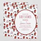 Cute paddenstoel Baby shower Tuinbos Kaart (Voorkant / Achterkant)