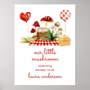 Cute Paddenstoel Bos Baby Shower Welkom Poster