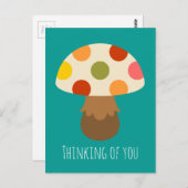 Cute paddenstoel denken aan jou briefkaart (Voorkant / Achterkant)