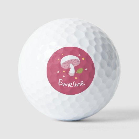 Cute Paddenstoel | Emma B. | Personaliseer |  Golfballen (Voorkant)