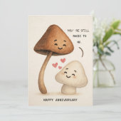 Cute paddenstoel jubileumkaart feestdagenkaart (Staand voorkant)