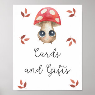 Cute paddenstoel - kaarten en cadeaus babyshower p poster