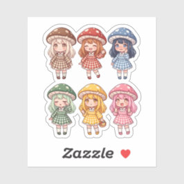 Cute Paddenstoel Meisjes Esthetische Collectie  Sticker