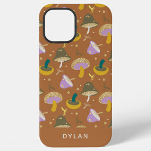 Cute Paddenstoel Patroon Herfst Goud Gepersonalise iPhone 12 Pro Max Hoesje
