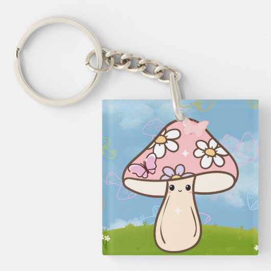 Cute Paddenstoel Sleutelhanger (Voorkant)