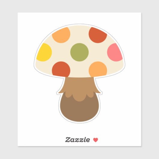 Cute paddenstoel sticker (Vel)