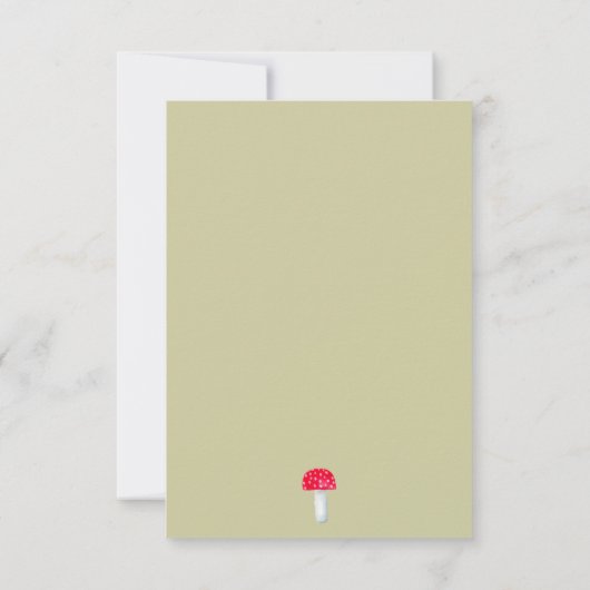 Cute paddenstoel waterverf rustige baby shower bedankkaart (Achterkant)