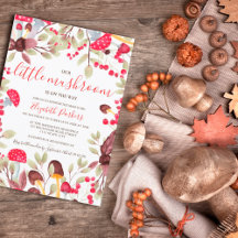 Cute paddenstoel waterverf rustige baby shower