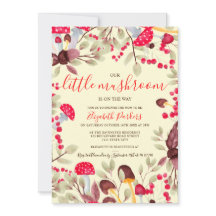 Cute paddenstoel waterverf rustige baby shower