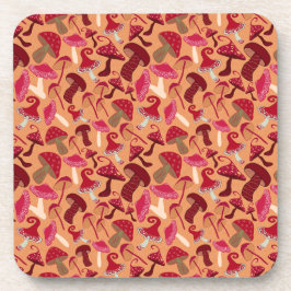 Cute paddenstoelen bier onderzetter