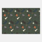 Cute paddenstoelen en Beer, egel, muis Winter Inpakpapier Vel (Voorkant 3)