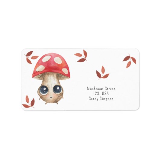 Cute paddenstoelen - etiket (Voorkant)
