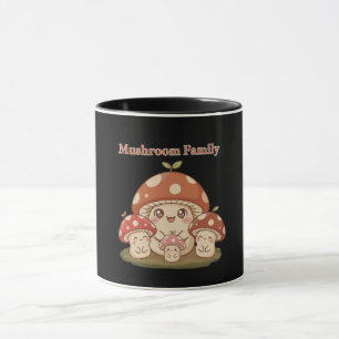 Cute Paddenstoelen Familie Kawaii Cottagecore Mok
