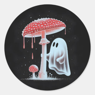 Cute Paddenstoelen Geest Spooky Cottagecore Sticke Ronde Sticker