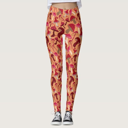 Cute paddenstoelen leggings (Voorkant)