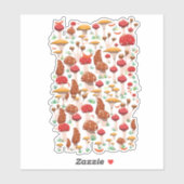 Cute paddenstoelen Patroon Sticker (Vel)