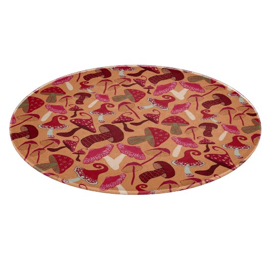 Cute paddenstoelen snijplank (Hoek)