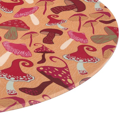 Cute paddenstoelen snijplank (Hoek)