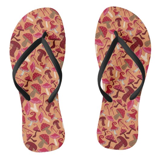 Cute paddenstoelen teenslippers (Voetbed)