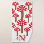 Cute paddenstoelen Toadstool Monogram Badhanddoek (Badhanddoek)