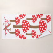Cute paddenstoelen Toadstool Monogram Badhanddoek (Badhanddoek)