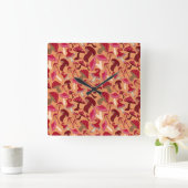 Cute paddenstoelen vierkante klok (Huis)