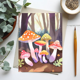 Cute Paddenstoelen   Waterverf Bos Briefkaart