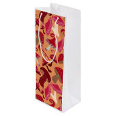 Cute paddenstoelen wijn cadeautas (Achterkant Gekanteld)