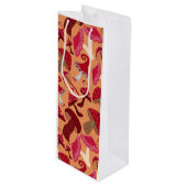 Cute paddenstoelen wijn cadeautas (Voorkant Gekanteld)