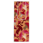 Cute paddenstoelen wijn cadeautas (Voorkant)