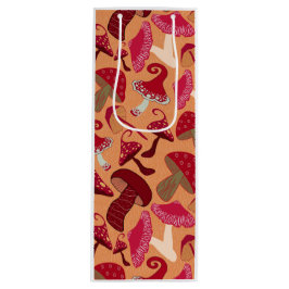 Cute paddenstoelen wijn cadeautas