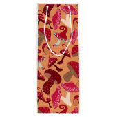 Cute paddenstoelen wijn cadeautas (Achterkant)