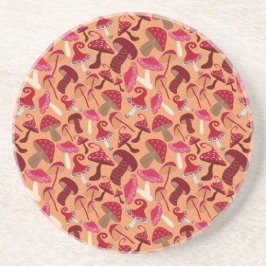 Cute paddenstoelen zandsteen onderzetter