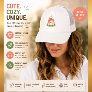 Cute Paddenstoelenkat Truckerhoed – Kawaii Cottage Trucker Pet