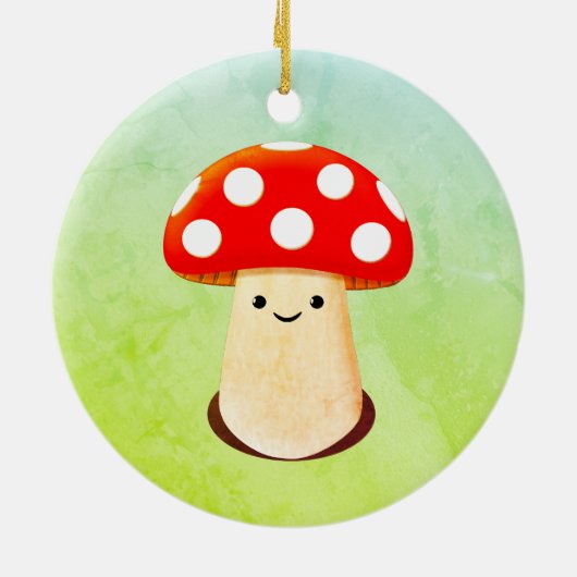 Cute paddenstoeltekening keramisch ornament (Achterkant)