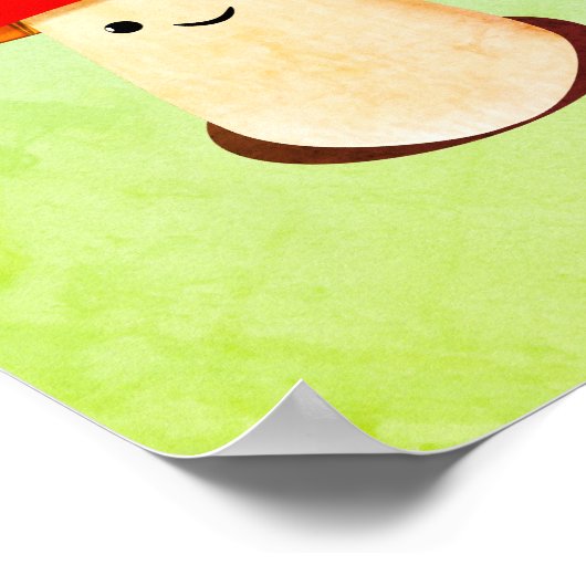 Cute paddenstoeltekening poster (Hoek)