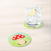 Cute paddenstoeltekening ronde kartonnen onderzetter (Insitu)