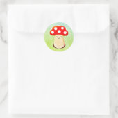 Cute paddenstoeltekening ronde sticker (Tas)