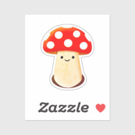 Cute paddenstoeltekening sticker