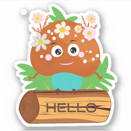 Cute paddestoel sticker (Voorkant)