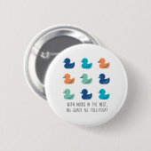 Cute Paddling of Ducks Art II Ronde Button 5,7 Cm (Voorkant /achterkant)